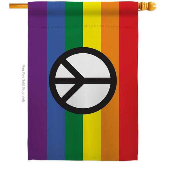 Guarderia Peace Pride Support Pride 28 x 40 in. Double-Sided Horizontal House Flags for  Banner Garden GU3903927